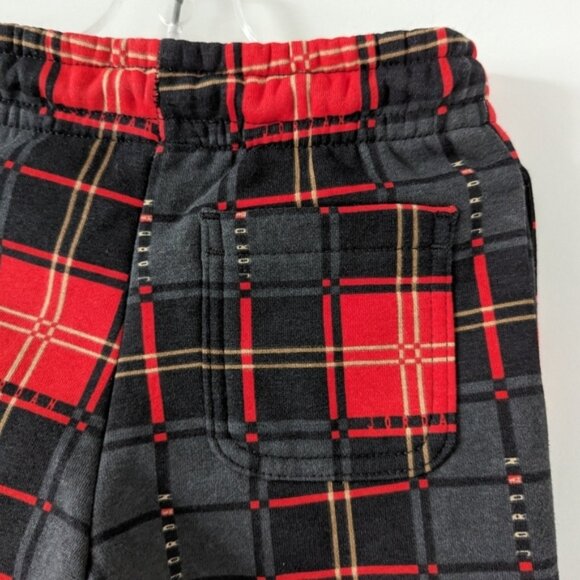 Jordan Kids' Fleece-Lined Plaid Pants - Red and Black Checkered, Size Medium NEW - Picture 4 of 9